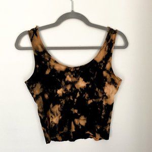 Black Bleach Tie Dye Tank Top